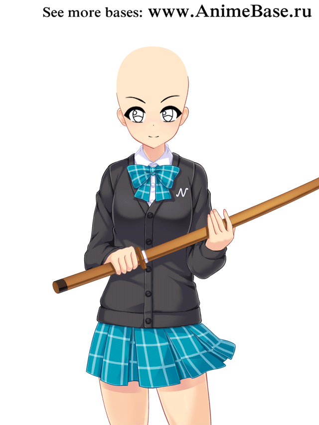 anime base schoolgirl with katana